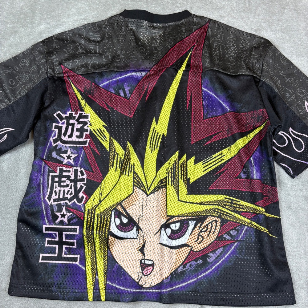 YoungLA Jersey Mens M Yu-Gi-Oh! Yami Yugi Mesh Streetwear Black Anime Gym Shirt